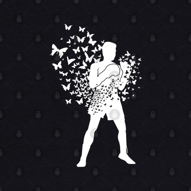 Boxing Series: Float Like a Butterfly (White Graphic) by Jarecrow 